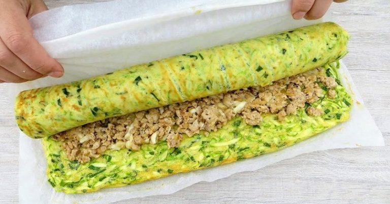 Тиквички ролат со мелено месо